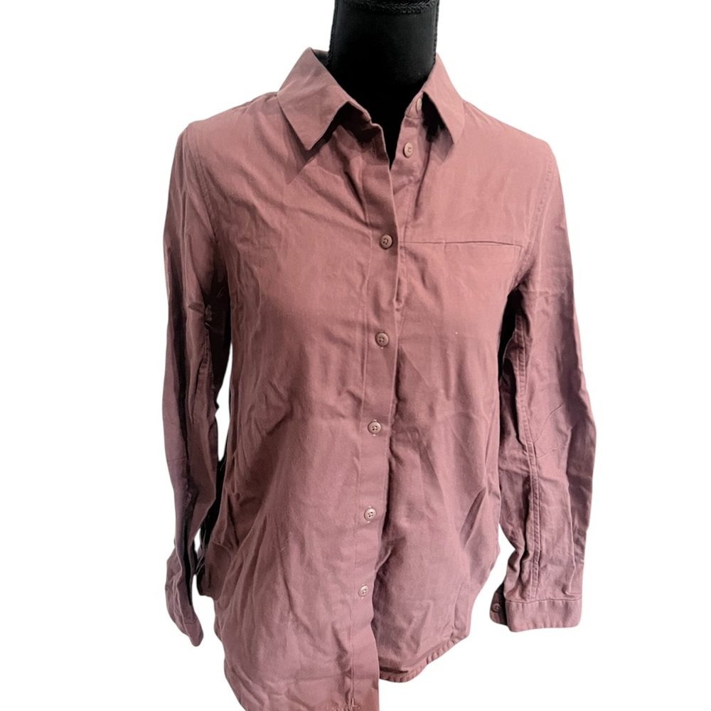 Lululemon Athletica Mauve Button-Up Cotton Shirt